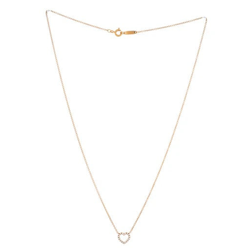 Tiffany & Co. Metro Open Heart Pendant Necklace 18K Rose Gold and Diamonds Mini