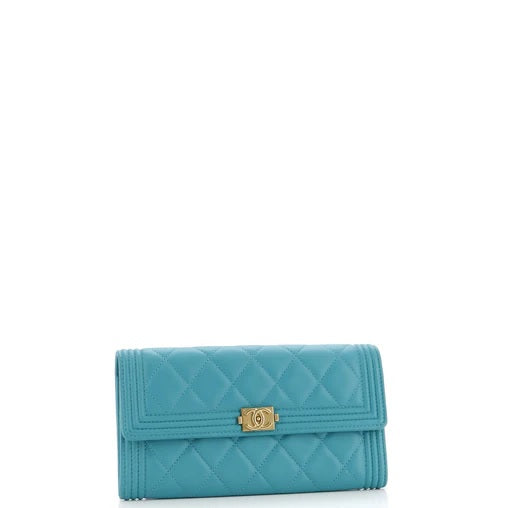 ChanelBoy Flap Wallet Quilted Lambskin Long