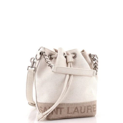 Saint LaurentRive Gauche Bucket Bag Canvas Mini