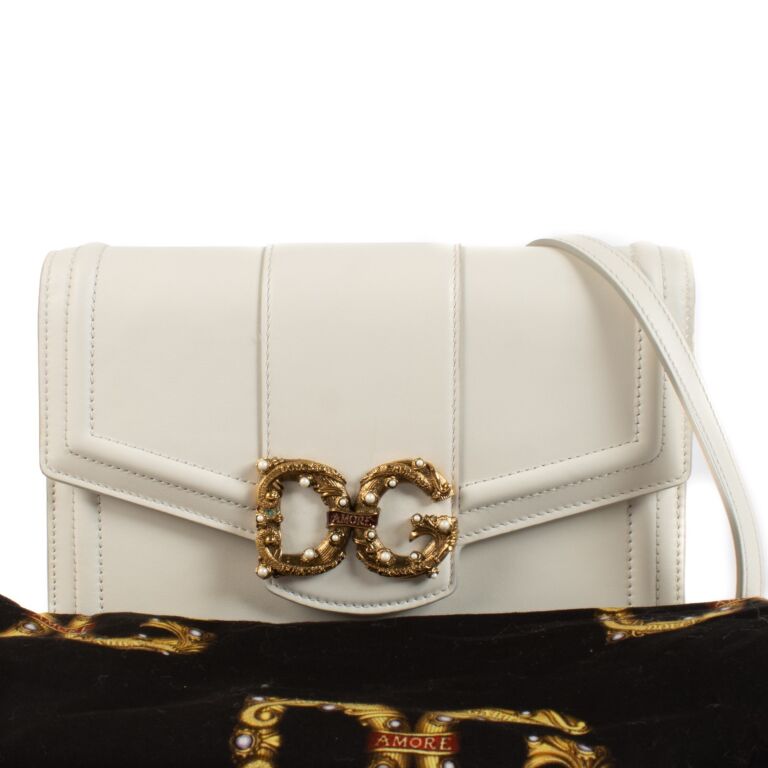 New Dolce & Gabbana White Amore Crossbody Bag