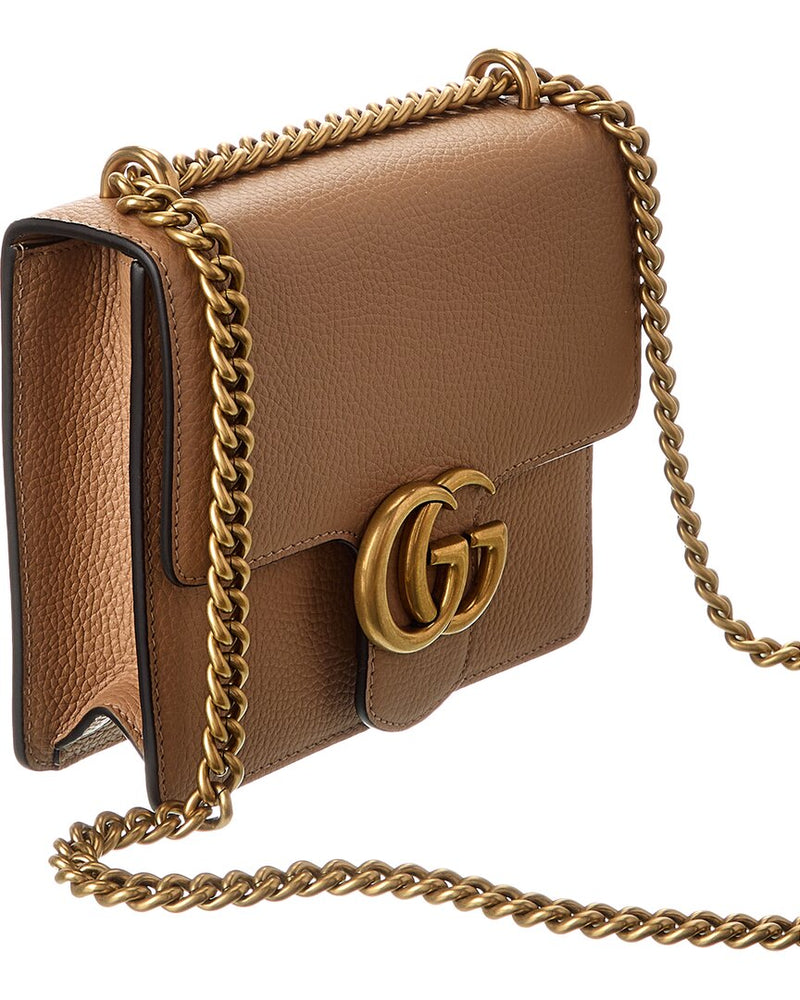 New Gucci Gg Logo Leather Shoulder Bag
