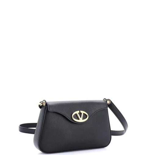 Valentino Garavani VLogo Bold Flap Shoulder Bag Leather Mini