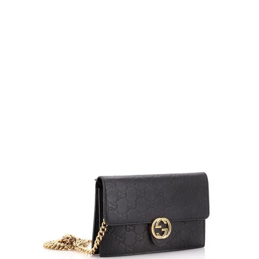 GucciIcon Wallet on Chain Guccissima Leather
