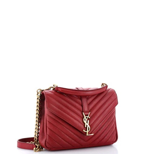 Saint Laurent Classic Monogram Envelope Satchel Matelasse Chevron Leather Small