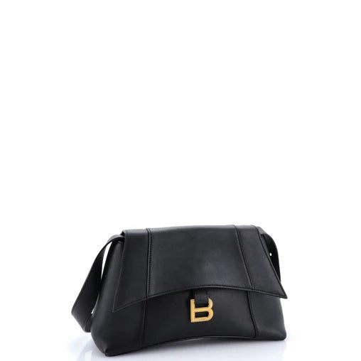 Balenciaga Downtown Soft Hourglass Shoulder Bag Leather Small