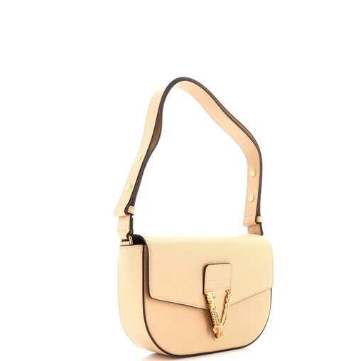 Versace Virtus Flap Messenger Bag Leather Medium