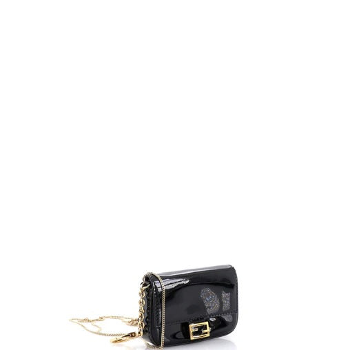Fendi Chain Baguette Charm Bag Patent Nano
