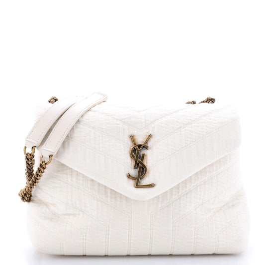 Saint Laurent Loulou Shoulder Bag Matelasse Chevron Fabric Small