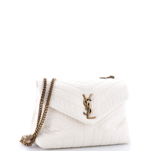 Saint Laurent Loulou Shoulder Bag Matelasse Chevron Fabric Small