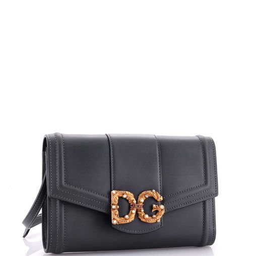Dolce & Gabbana DG Amore Wallet on Strap Leather