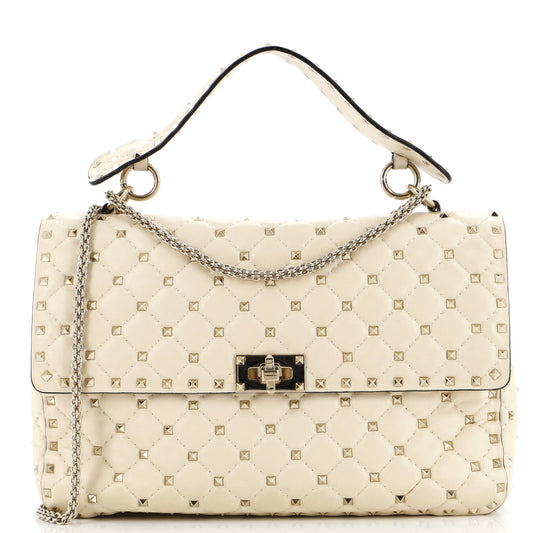 Valentino Garavani Rockstud Spike Flap Bag Quilted Leather Large