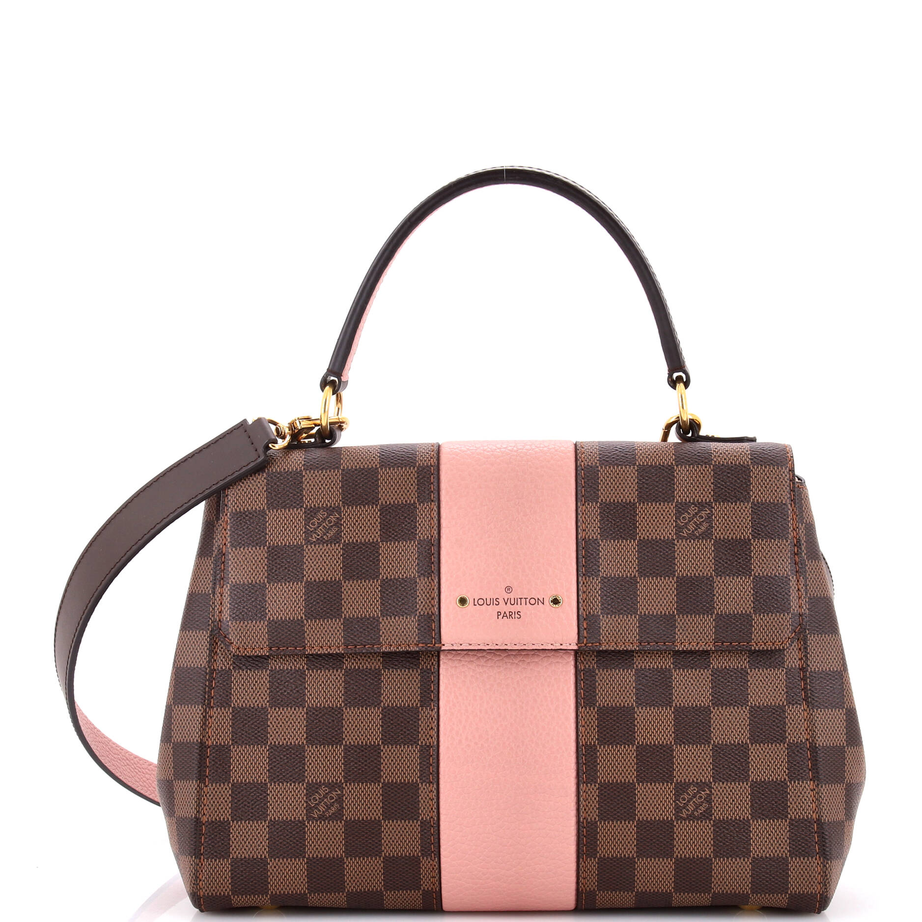 Louis Vuitton Bond Street Handbag Damier with Leather MM