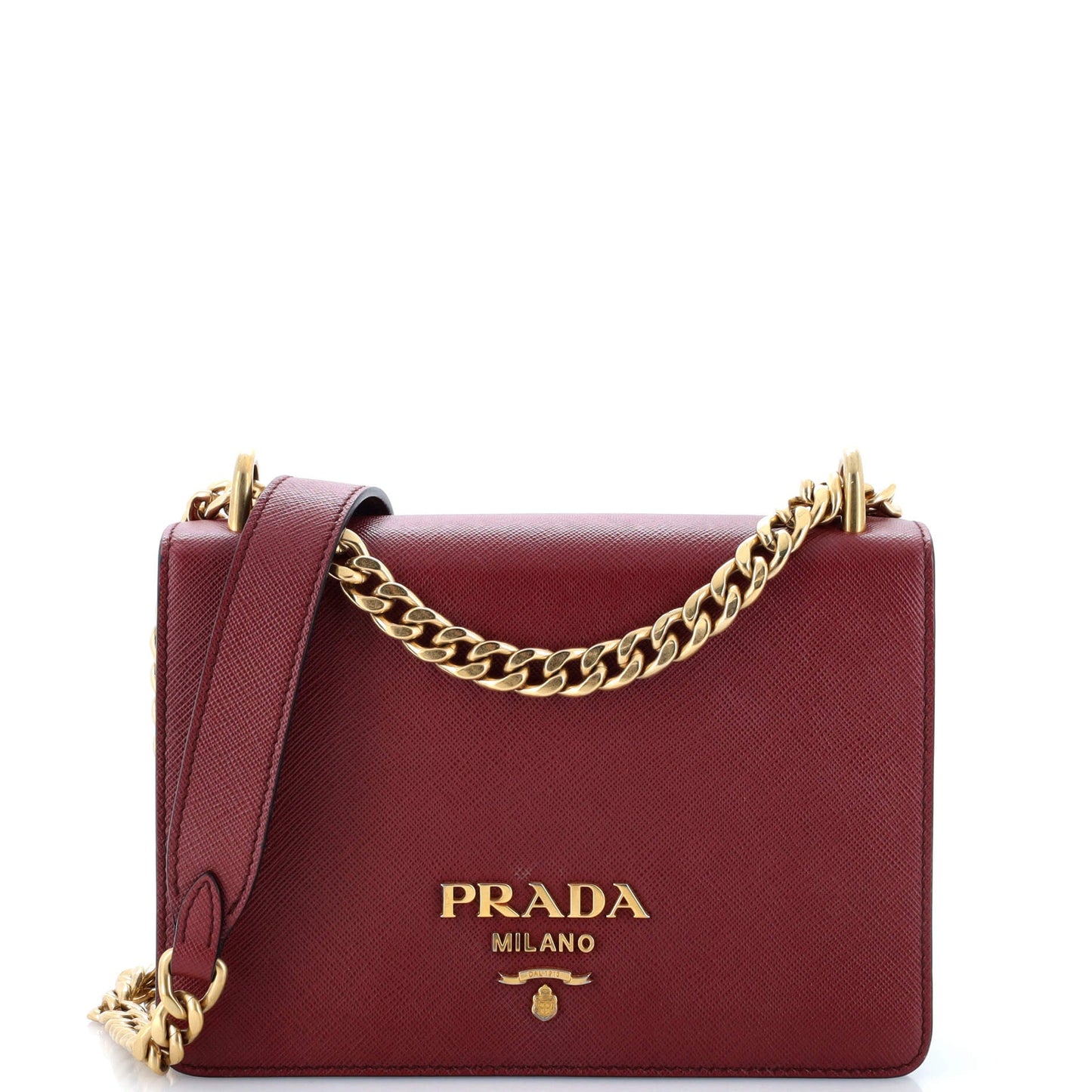 Prada Chain Flap Bag Saffiano Leather Small