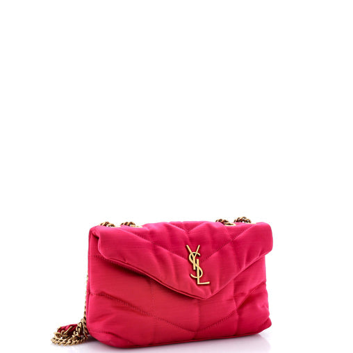 Saint Laurent Loulou Shoulder Bag Matelasse Chevron Satin Toy