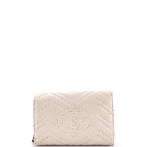 Gucci GG Marmont Chain Wallet Matelasse Leather Mini