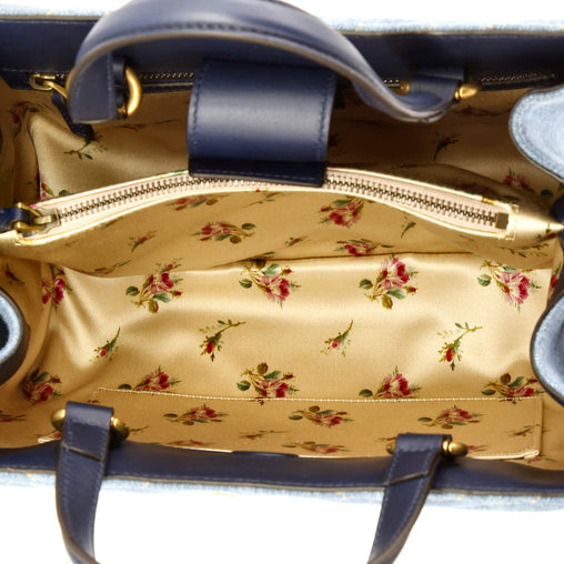 Gucci Pearly GG Marmont Tote Matelasse Denim Small