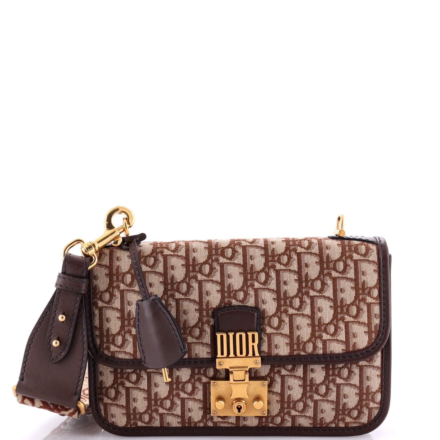 Christian Dior Dioraddict Flap Bag with Strap Oblique Canvas Medium