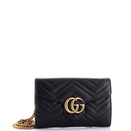 Gucci GG Marmont Chain Wallet Matelasse Leather Mini