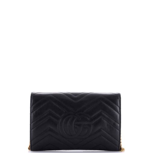 Gucci GG Marmont Chain Wallet Matelasse Leather Mini