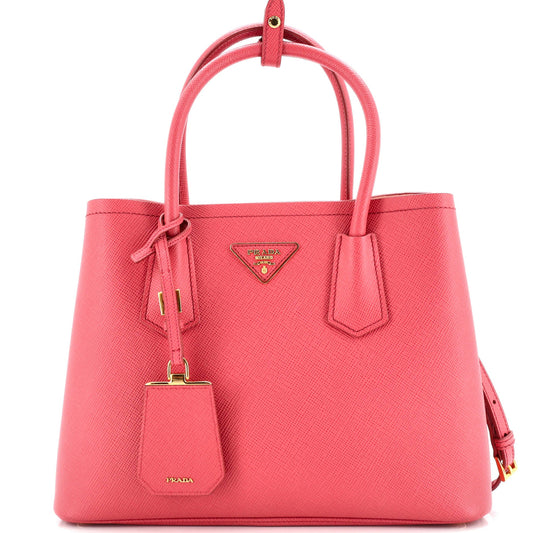 Prada Cuir Double Tote Saffiano Leather Small