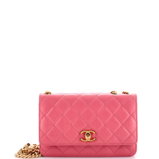 Chanel All Slide Long Wallet on Chain Quilted Lambskin
