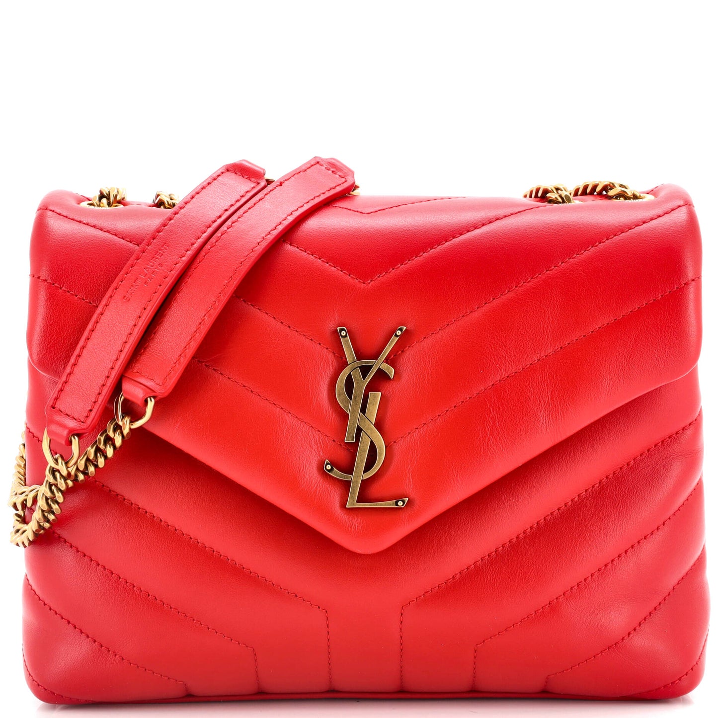 Saint Laurent Loulou Shoulder Bag Matelasse Chevron Leather Small