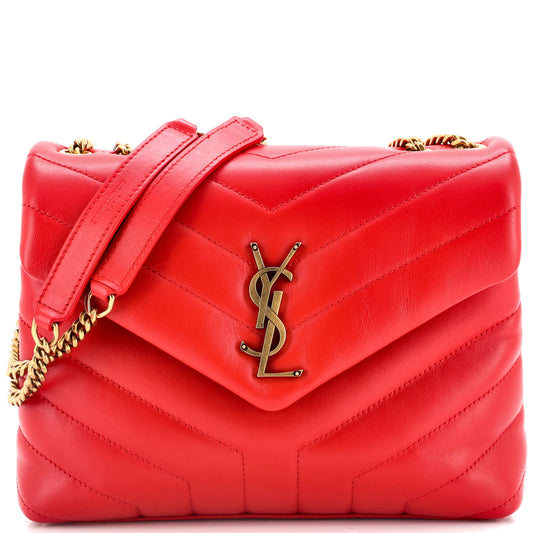 Saint Laurent Loulou Shoulder Bag Matelasse Chevron Leather Small