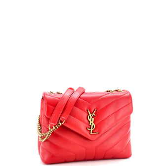 Saint Laurent Loulou Shoulder Bag Matelasse Chevron Leather Small