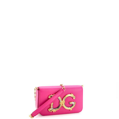 Dolce & Gabbana DG Girls Flap Bag Embellished Leather Small
