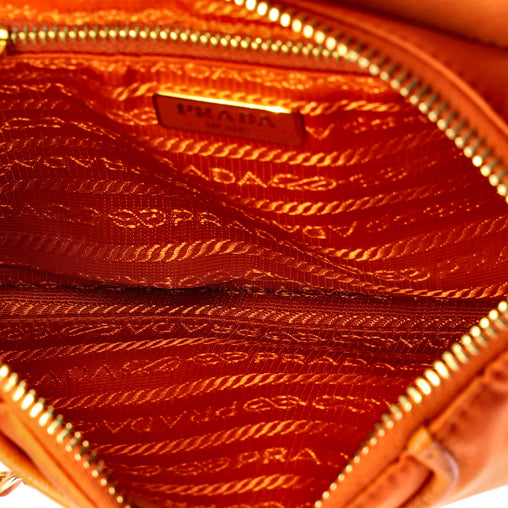 Prada Chain Crossbody Bag Tessuto and Saffiano Leather Small