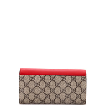 Gucci Padlock Continental Chain Wallet GG Coated Canvas and Leather Long