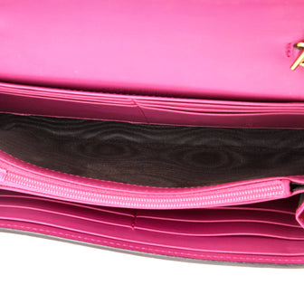 Gucci Padlock Continental Chain Wallet GG Coated Canvas and Leather Long