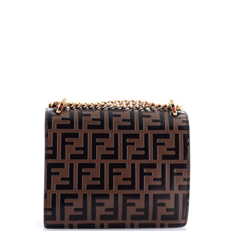 Fendi Kan U Shoulder Bag Zucca Embossed Leather Small