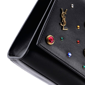 Saint Laurent Classic Monogram Crossbody Bag Embellished Leather Medium