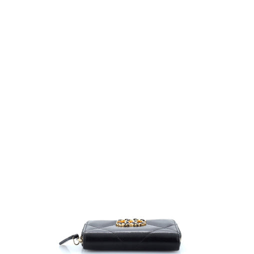 Chanel 19 Zip Coin Purse Quilted Leather