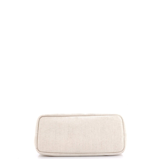 Prada Logo Open Tote Canvas with Leather Medium