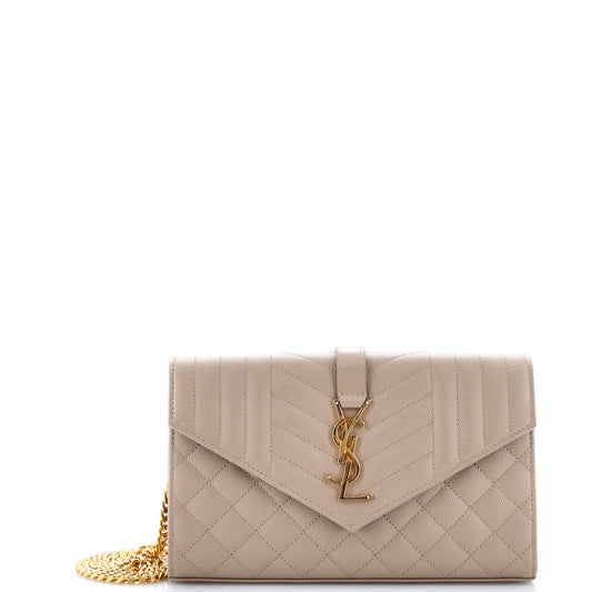 Saint Laurent Classic Monogram Wallet one Chain