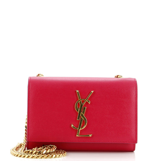Saint Laurent Classic Monogram Crossbody Bag Grainy Leather Small