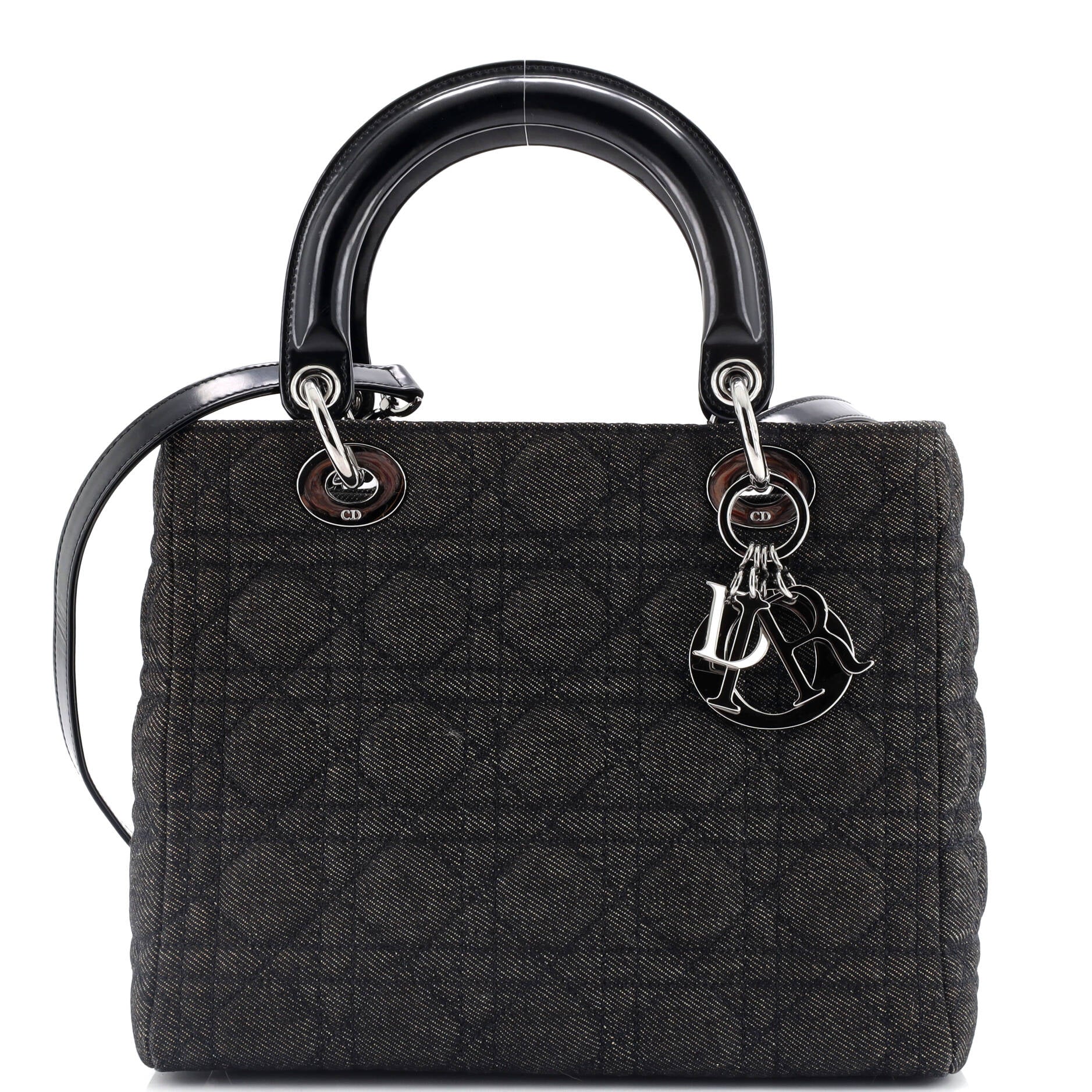 Christian Dior Lady Dior Bag Cannage Quilt Denim Medium