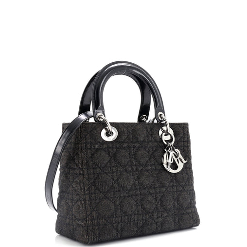 Christian Dior Lady Dior Bag Cannage Quilt Denim Medium