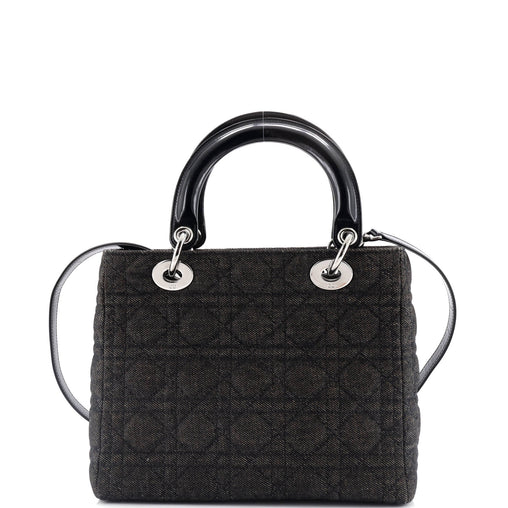 Christian Dior Lady Dior Bag Cannage Quilt Denim Medium