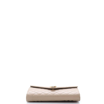 Saint Laurent Classic Monogram Chain Wallet Mixed Matelasse Leather Medium