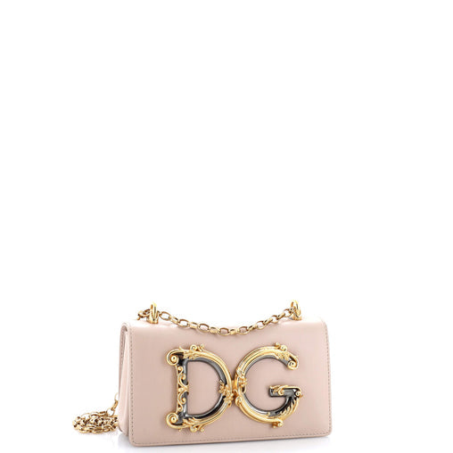 Dolce & Gabbana DG Girls Flap Bag Embellished Leather Small