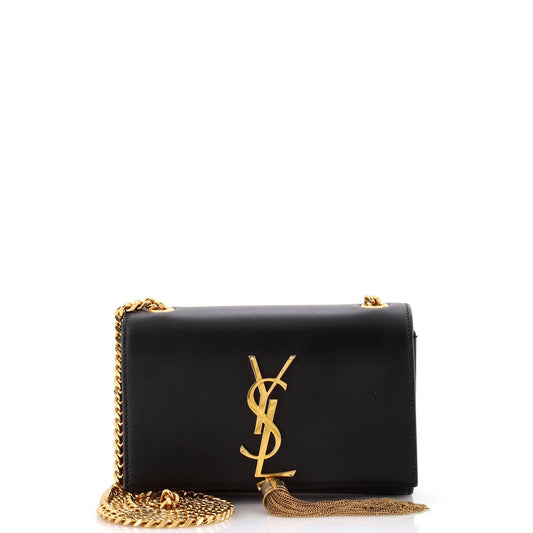 Saint Laurent Classic Monogram Tassel Crossbody Bag Leather Small