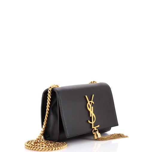 Saint Laurent Classic Monogram Tassel Crossbody Bag Leather Small