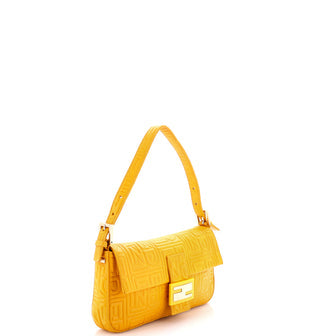 Fendi Baguette Bag Logo Embossed Leather Small