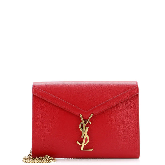 Saint Laurent Cassandra Chain Wallet Leather