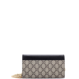 Gucci GG Marmont Continental Chain Wallet GG Coated Canvas and Leather