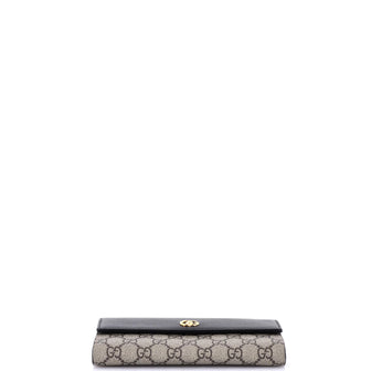 Gucci GG Marmont Continental Chain Wallet GG Coated Canvas and Leather