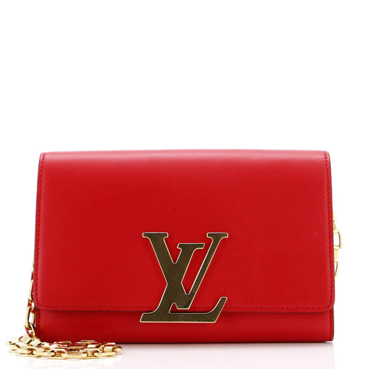 Louis Vuitton Chain Louise Clutch Leather GM